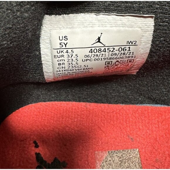 Nike Air Jordan 4 Retro GS Infrared 2022 408452-061 Size 5Y / Womens 6.5 Shoes - Picture 8 of 9